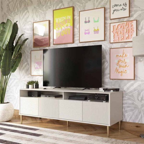 Mr. Kate  Daphne 62.4 in Taupe TV Console Fits TV s up to 65 in. with Doors - Image 6