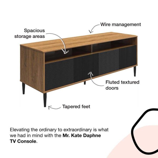 Mr. Kate  Daphne 62.4 in Taupe TV Console Fits TV s up to 65 in. with Doors - Image 10