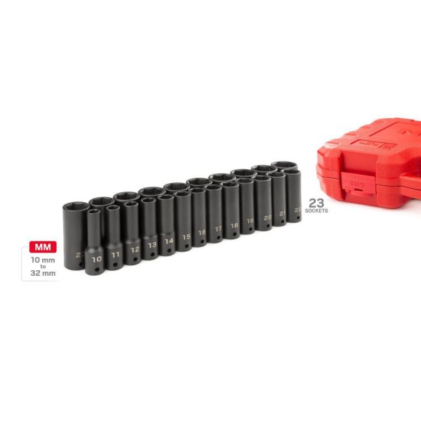 1/2 in. Drive Deep 6-Point Impact Socket Set, 23-Piece (10 mm   32 mm) - Image 5