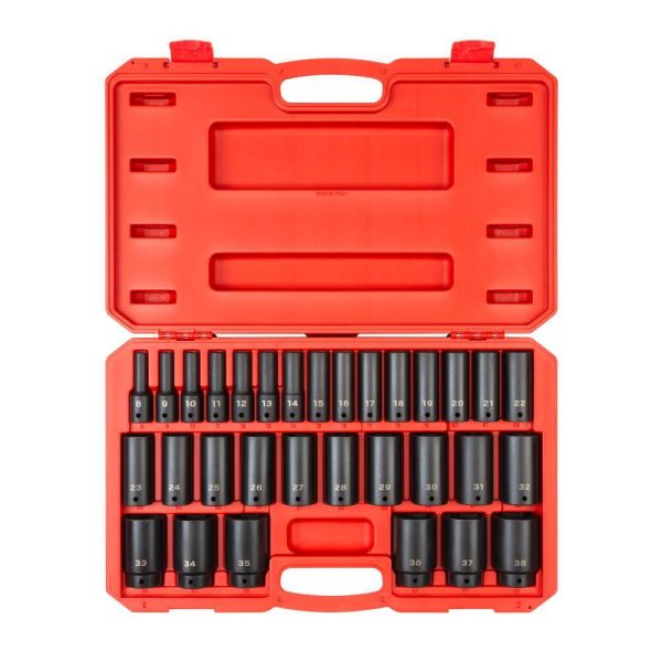SID92335 1/2 in. Drive Deep 6-Point Impact Socket Set, 31-Piece (8 mm   38 mm)