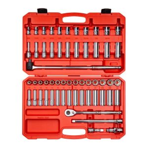SKT25301 1/2 in. Drive 6-Point Socket and Ratchet Set 3/8 in. to 1 in., 10 mm to 24 mm (58-Piece)