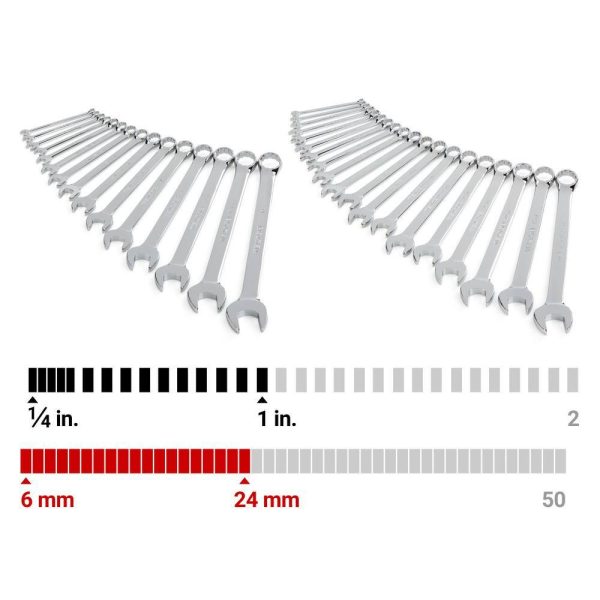 WCB90302 1/4-1 in., 6 mm   24 mm Combination Wrench Set (34-Piece) - Image 6
