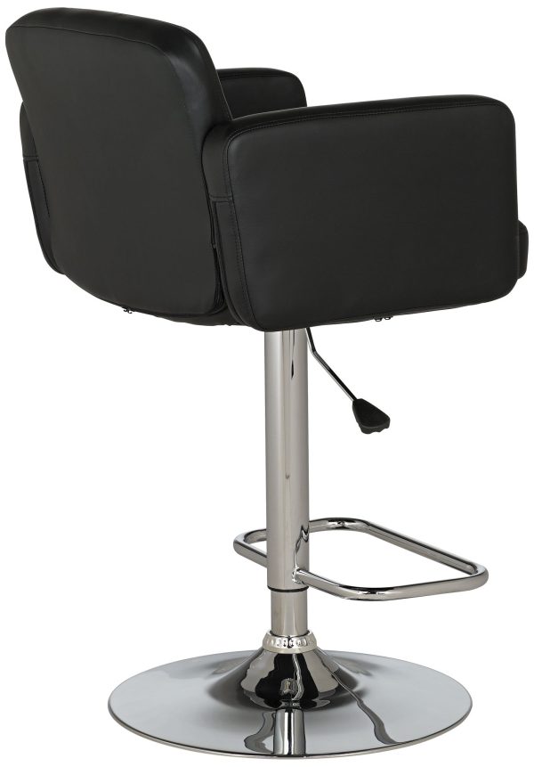 Studio 55D Trek Large Black Faux Leather Adjustable Swivel Bar Stool - Image 5