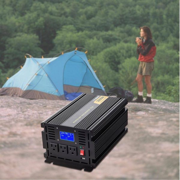 ZNB2KW-12-1200I8XV9 Car Power Converter 2000-Watt Modified Sine Wave Inverter DC 12-Volt to AC 120-Volt with LCD Display Remote Controller - Image 8
