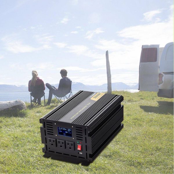 ZNB2KW-24-120Y3B5V9 Car Power Converter 2000-Watt Modified Sine Wave Inverter DC 24-Volt to AC 120-Volt with LCD Display Remote Controller - Image 8