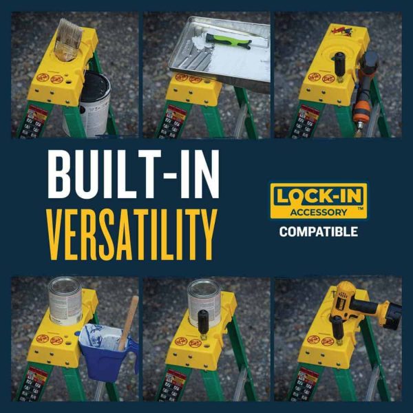 Werner 6 ft. Fiberglass Step Ladder (10 ft. Reach Height) with 225 lb. Load Capacity Type II Duty Rating - Image 6