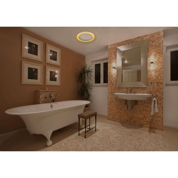 HOMEWERKS 7130-16-BT 110 CFM Ceiling Mount Bathroom Exhaust Fan with Bluetooth Speakers and LED Light - Image 3