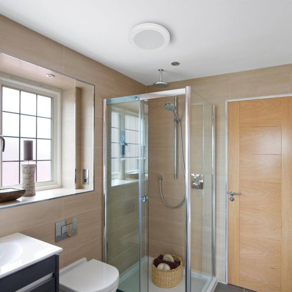 HOMEWERKS 7130-18-BT 80 CFM Ceiling Mount Bathroom Exhaust Fan with Bluetooth Speaker and LED Light - Image 2