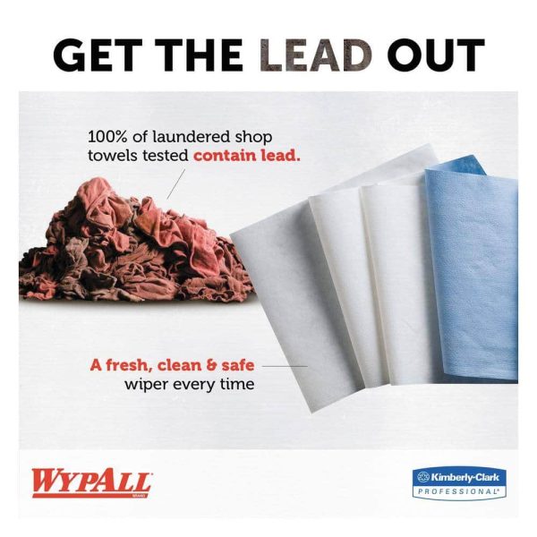 WYPALL KCC41455 X70 Cloths, POP-UP Box, 9-1/10 in. x 16-4/5 in., White, 100/Box, 10 Boxes/Carton - Image 5