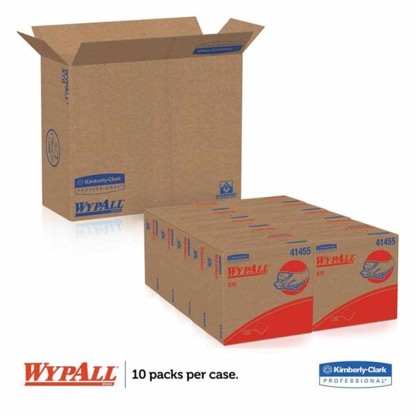 WYPALL KCC41455 X70 Cloths, POP-UP Box, 9-1/10 in. x 16-4/5 in., White, 100/Box, 10 Boxes/Carton - Image 2