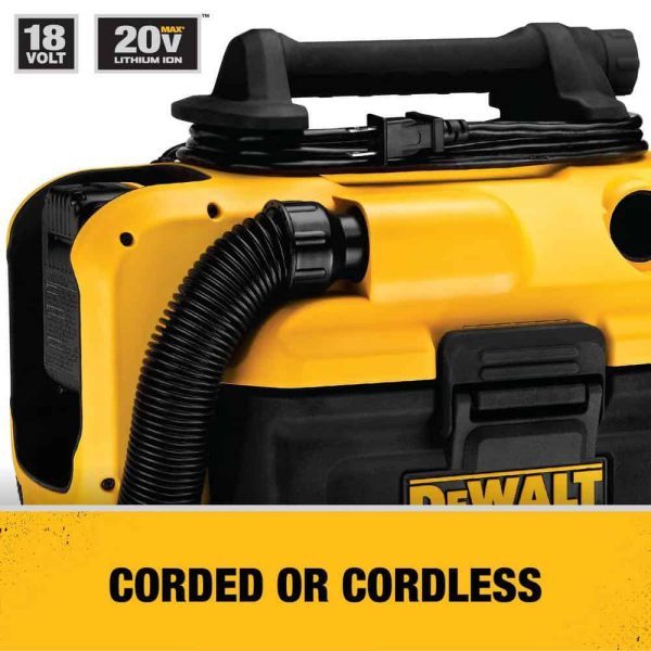 20V MAX 2 Gal. Cordless/Corded Wet/Dry Vacuum and (1) 20V MAX XR Lithium-Ion Premium 4.0Ah Battery - Image 7