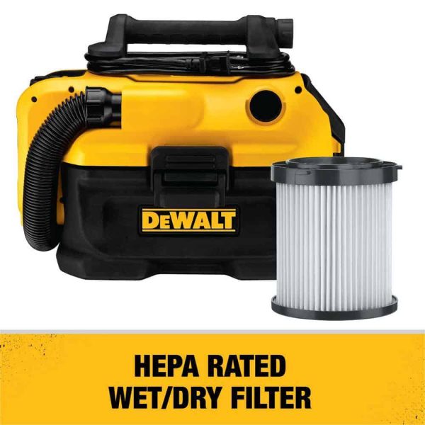 20V MAX 2 Gal. Cordless/Corded Wet/Dry Vacuum and (1) 20V MAX XR Lithium-Ion Premium 4.0Ah Battery - Image 8
